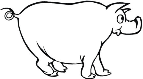 Funny Pig Coloring Page